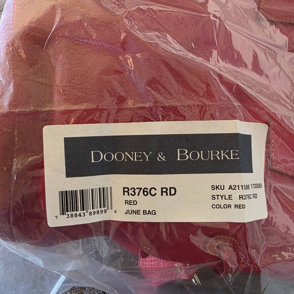 Dooney & Bourke June Bag Red Leather Tote Large R376C Pockets - Picture 10 of 16